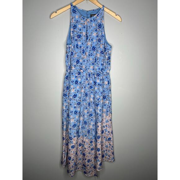Vince Camuto Women’s Key-hole Color Blocked Floral Halter Dress Size 8P - Picture 2 of 11
